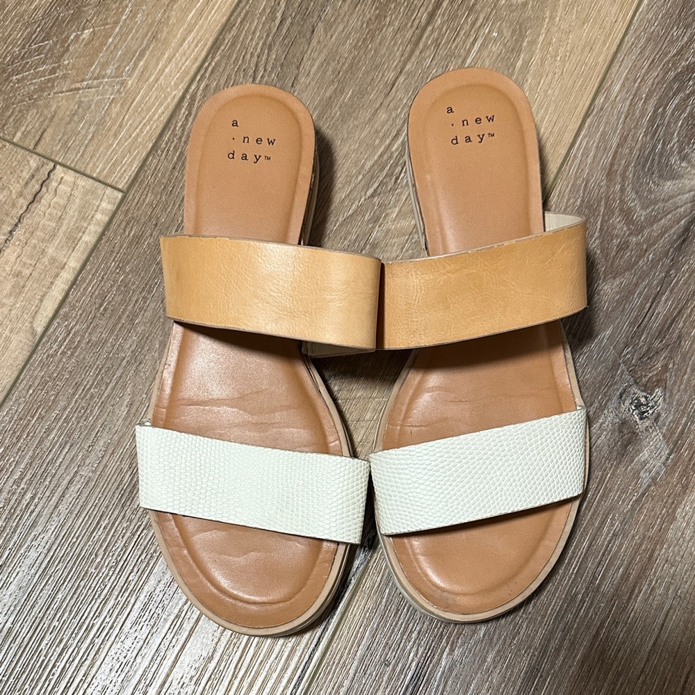 A New Day Women's Sandals in Tan and Cream